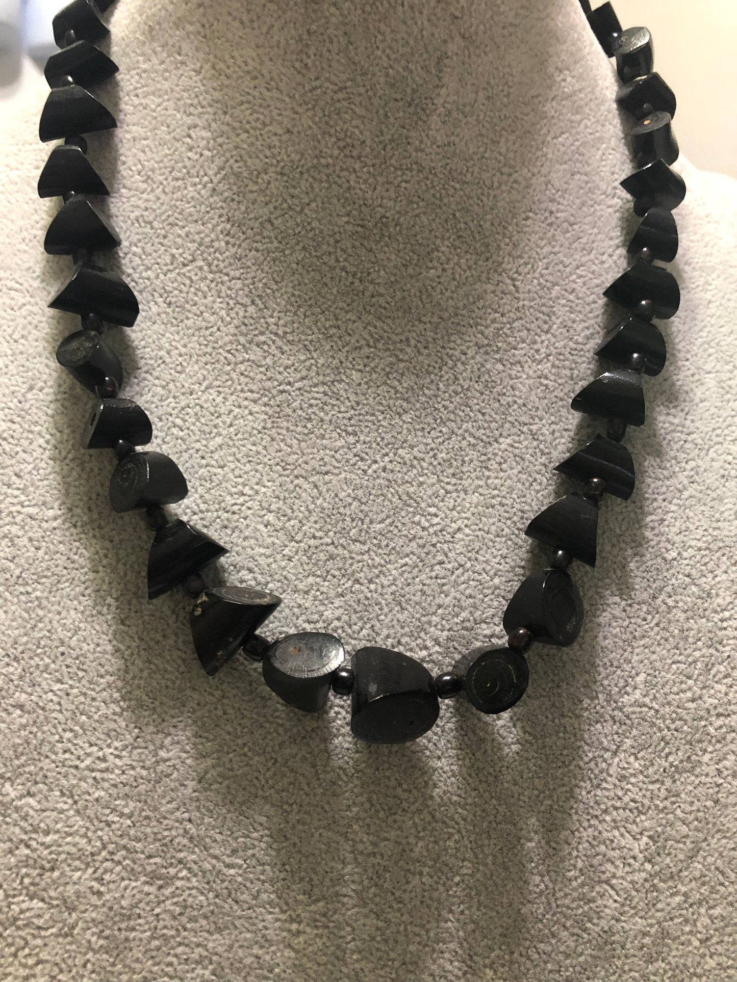 Beaded Black Necklace - 30"