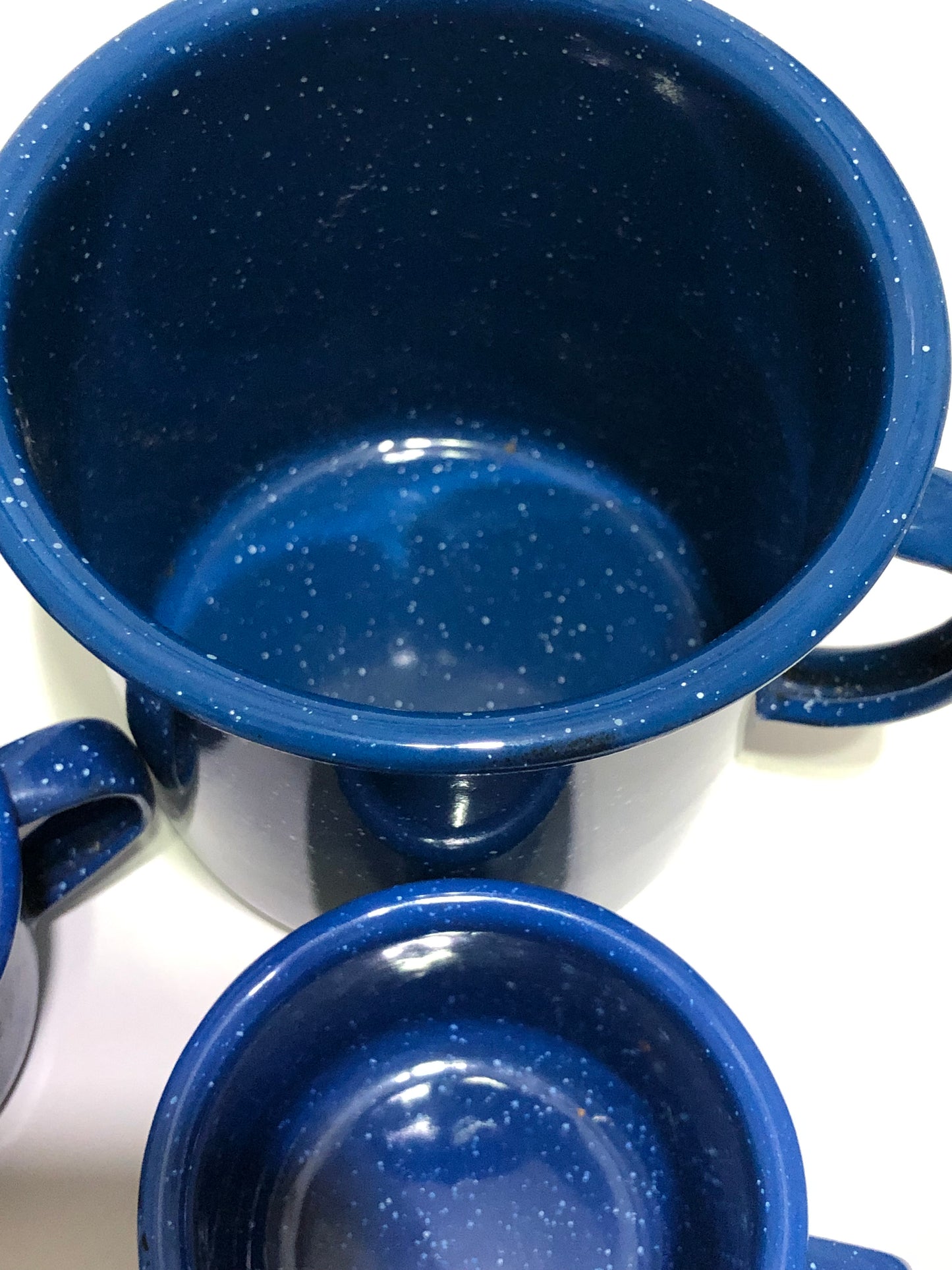 Blue Enamelware Coffee Cups Vintage