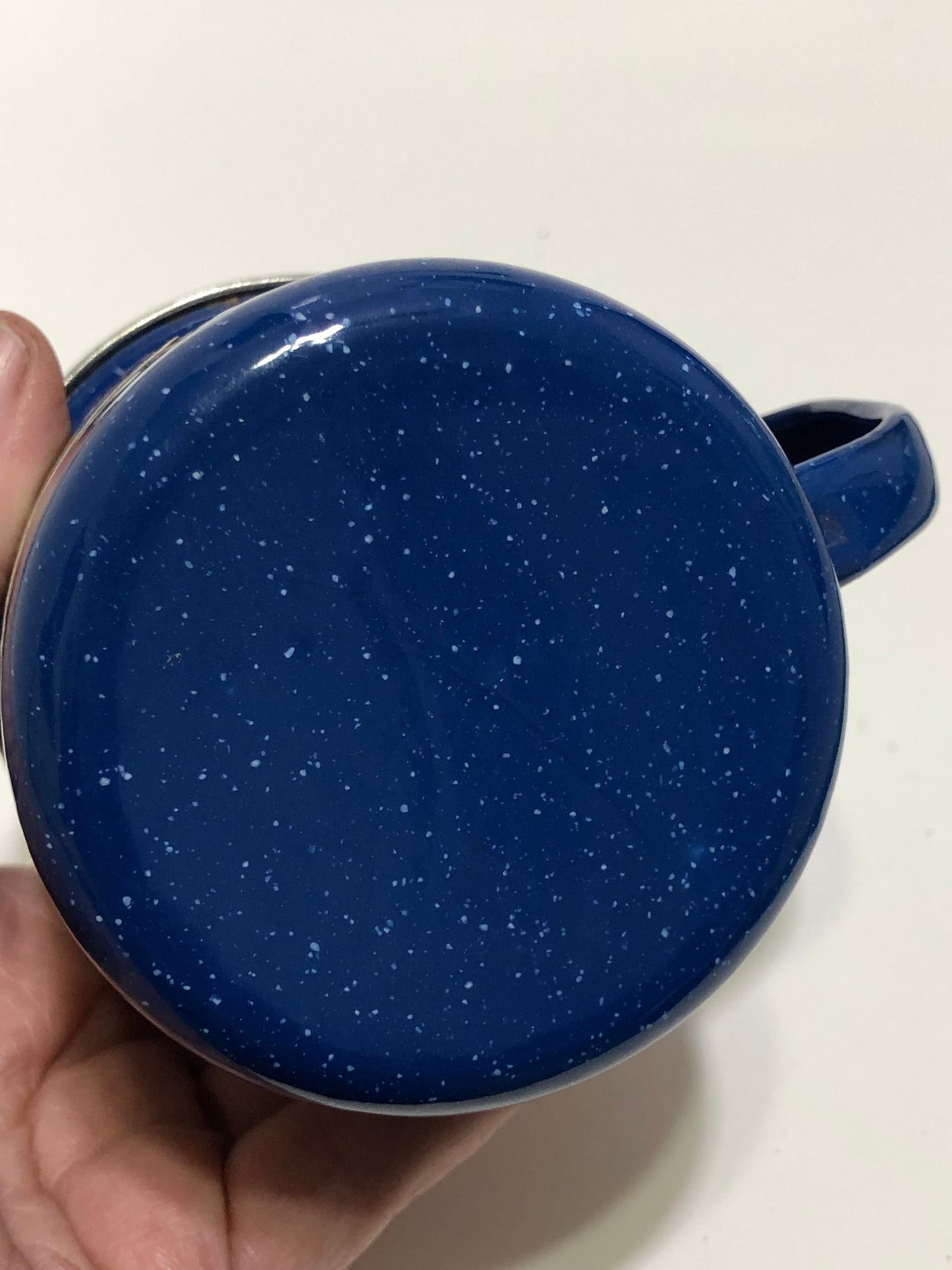 Blue Enamelware Coffee Cups Vintage