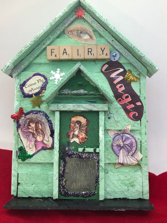 Fairy Door Green Glitter!!! Handmade