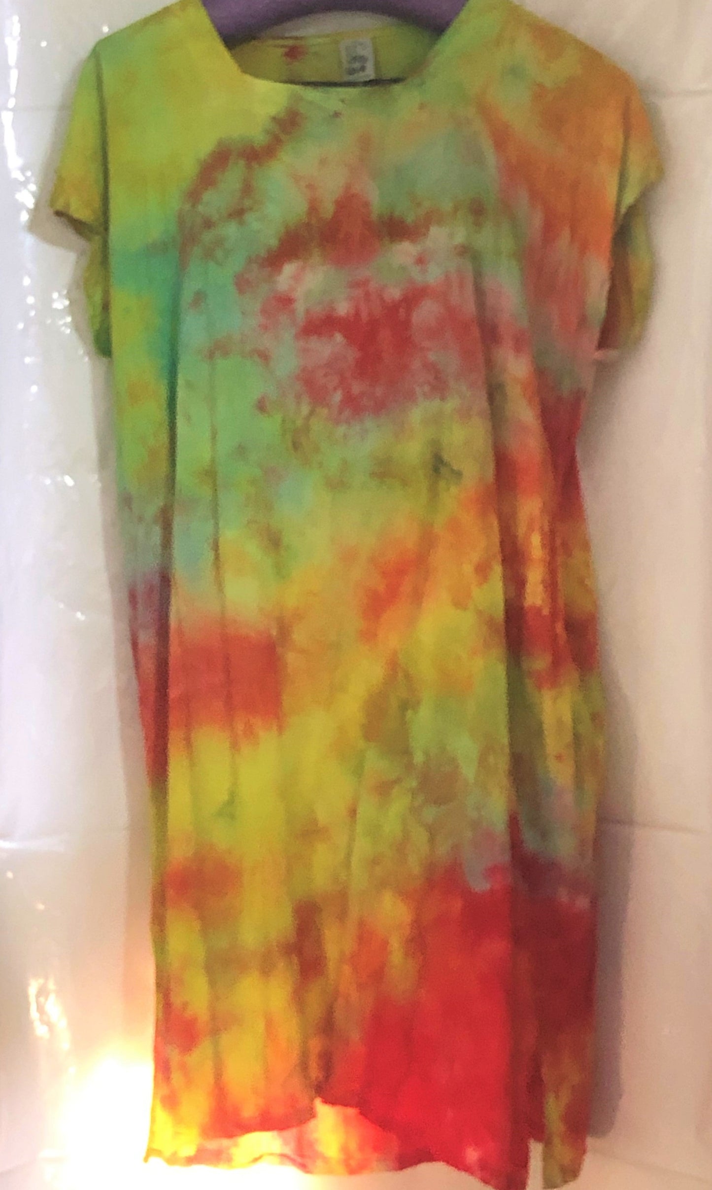 Tie Dyed! 100% Rayon Dress Capped Sleeves