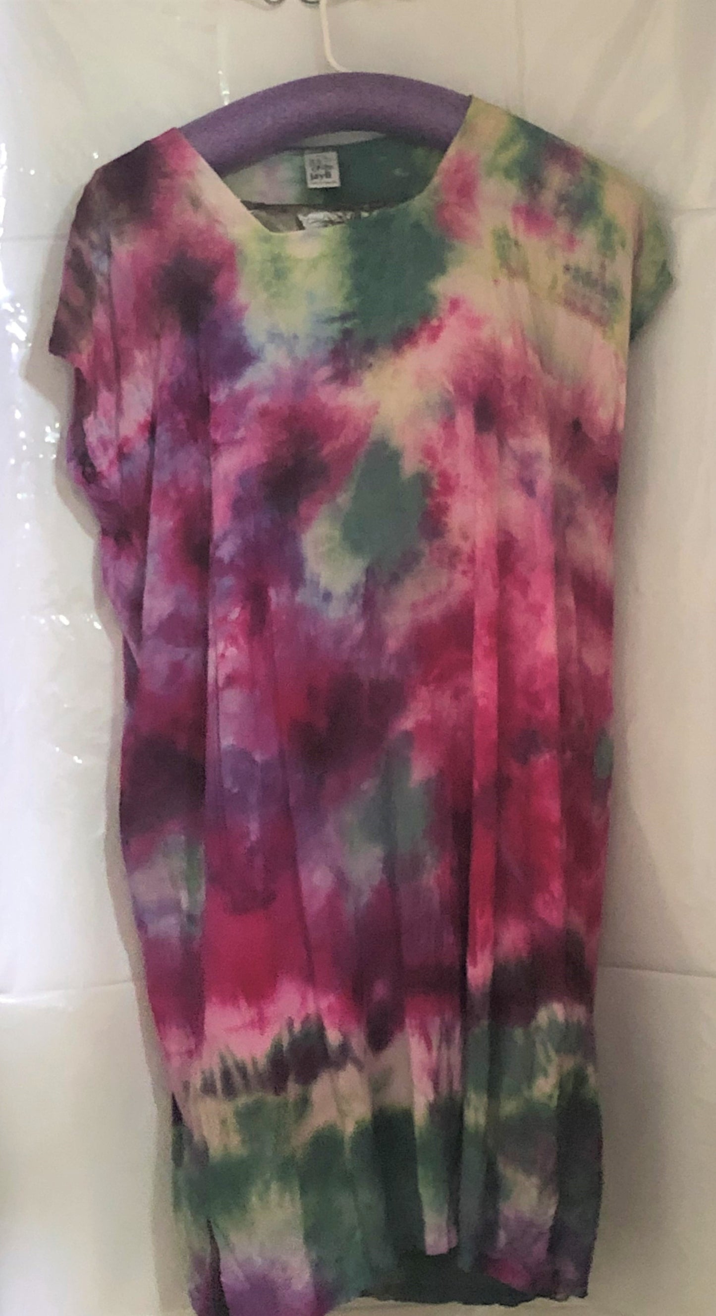 Tie Dyed! 100% Rayon Dress Capped Sleeves