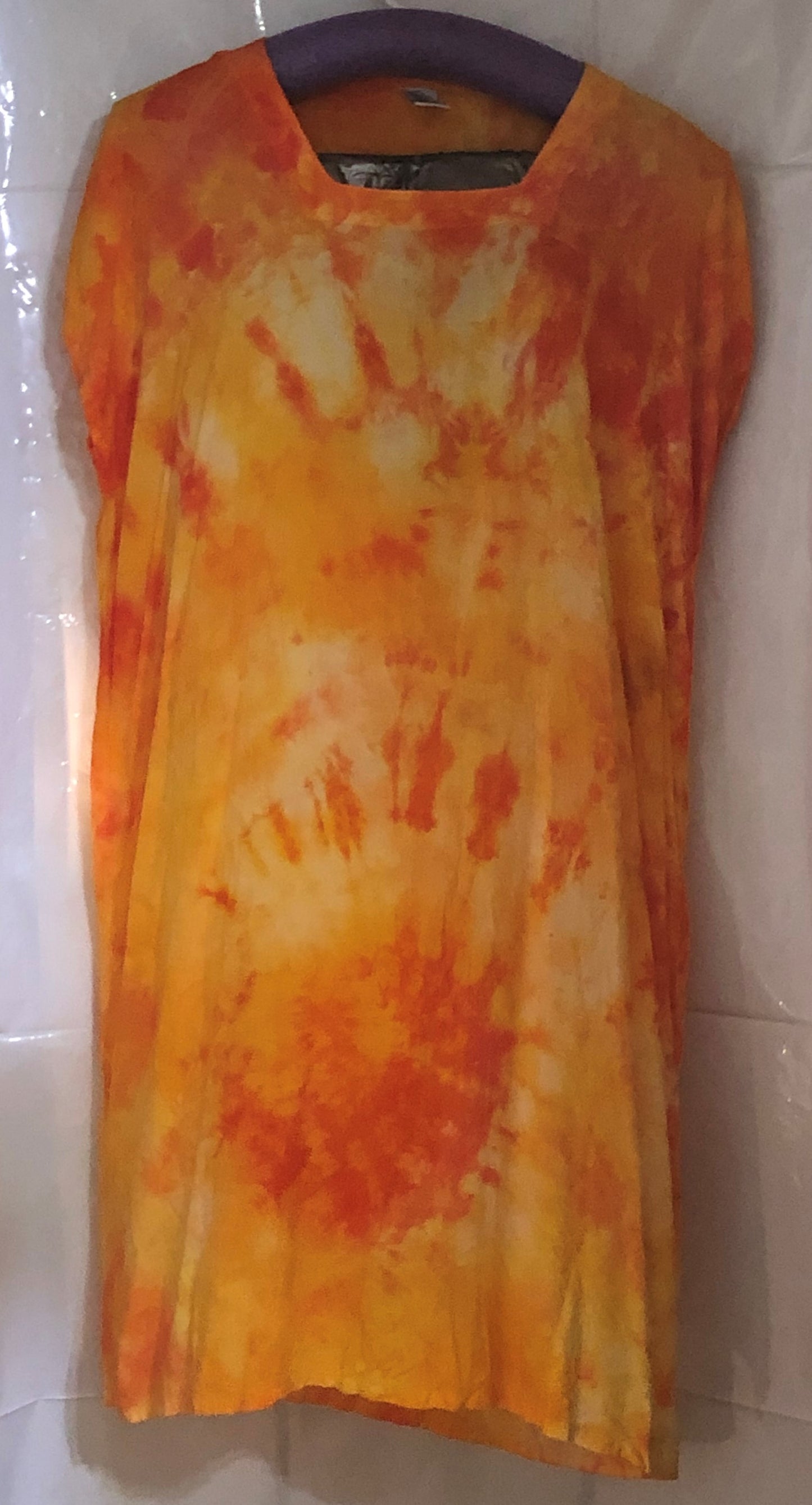 Tie Dyed! 100% Rayon Dress Capped Sleeves