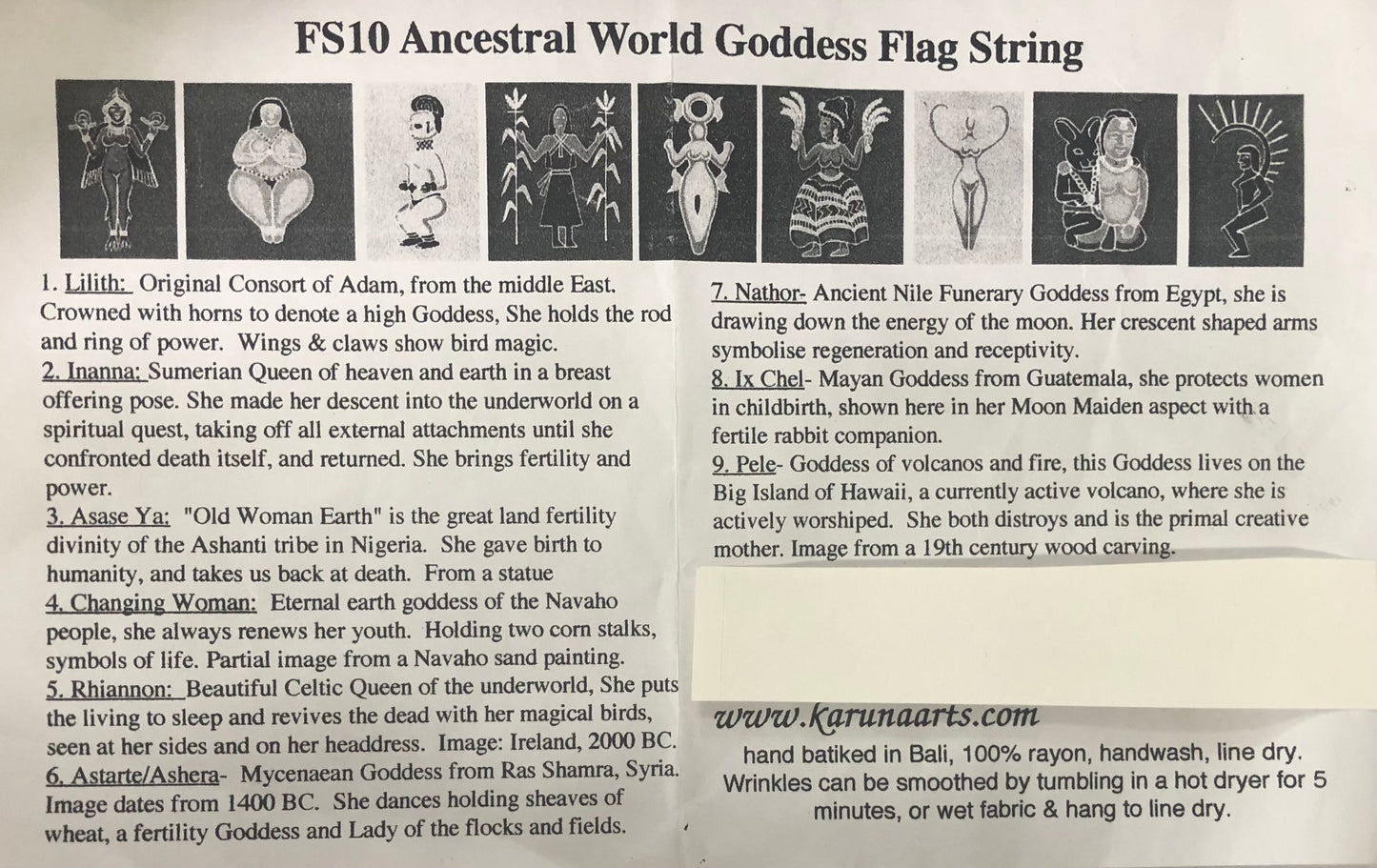 Ancient World Goddesses Prayer Flags