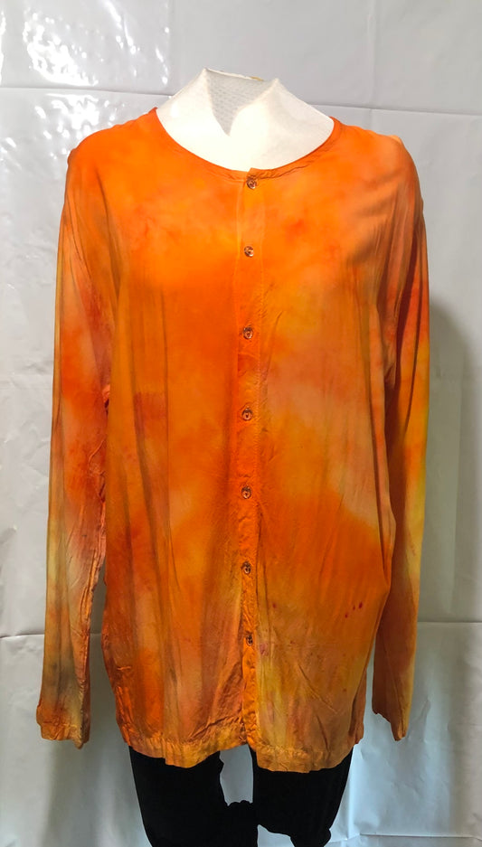 Button up Long-sleeve shirt - 100% Rayon Tie Dyes