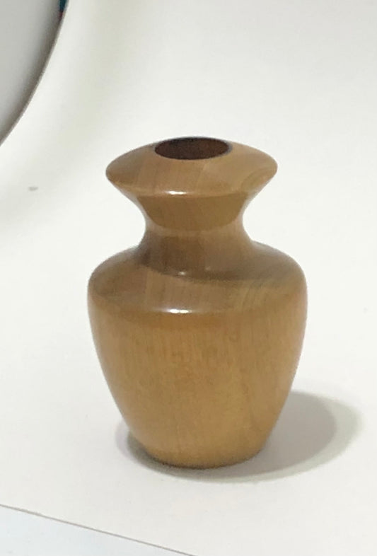 Hand Crafted Hand Turned Wooden Bud Vase Vintage