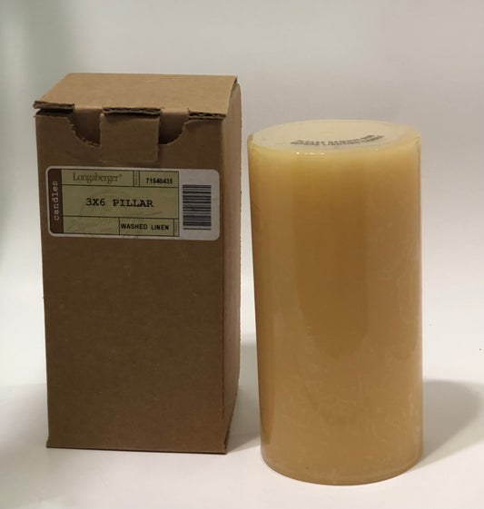 Longaberger Pilar Candle - Washed Linen