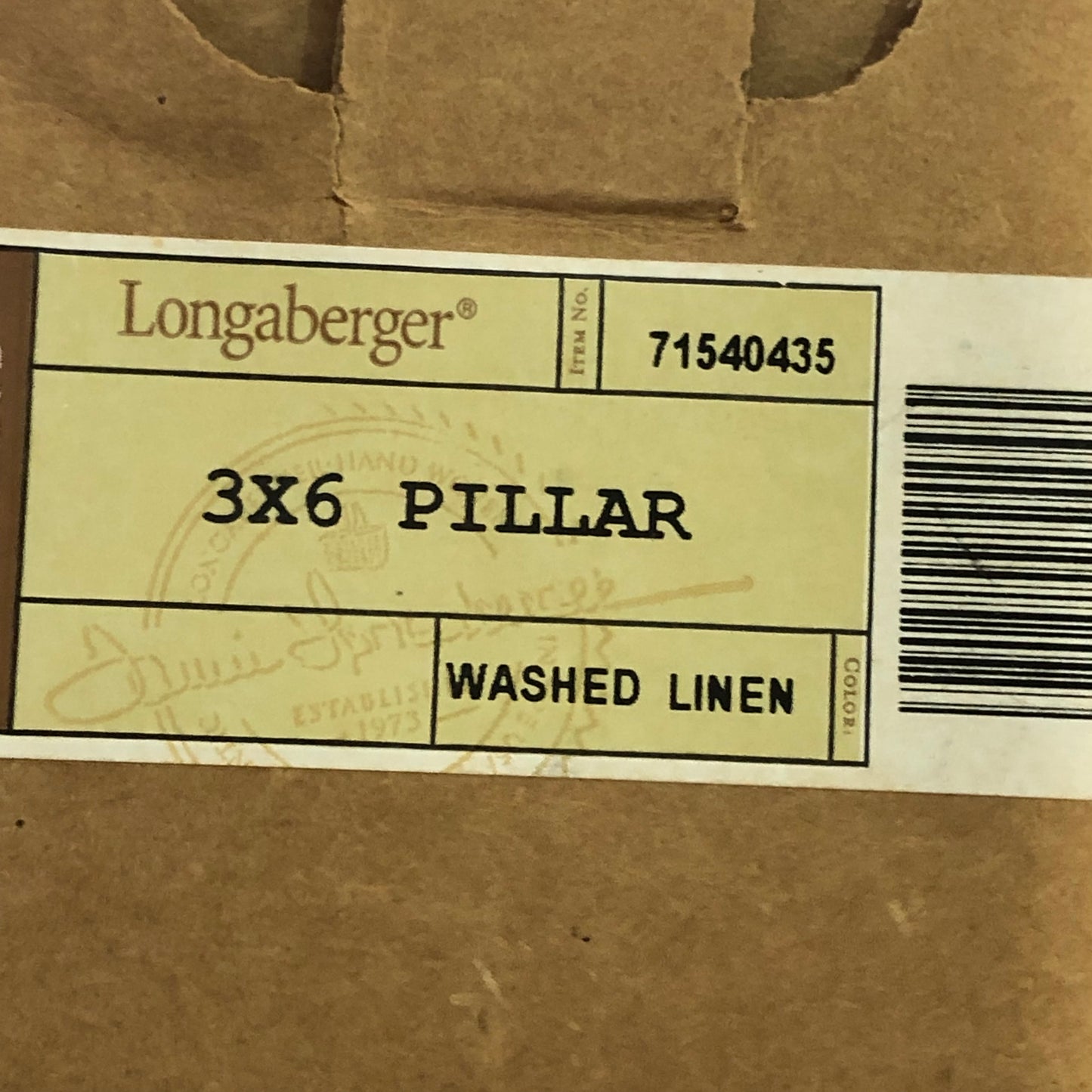 Longaberger Pilar Candle - Washed Linen