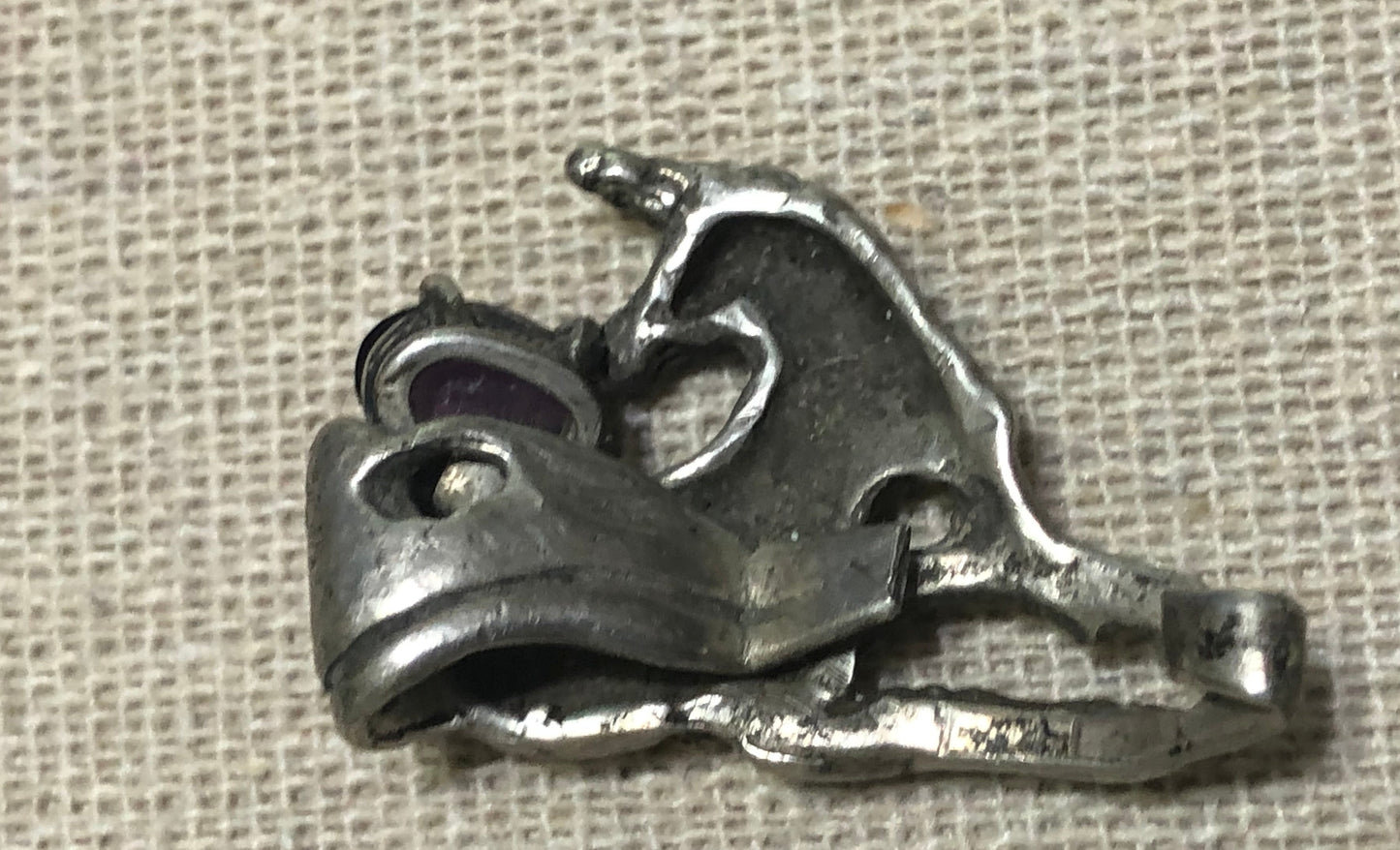 Silver and Amethyst Unicorn Pendant