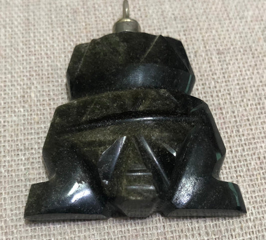 Aztec/Incan God Black Onyx Pendant