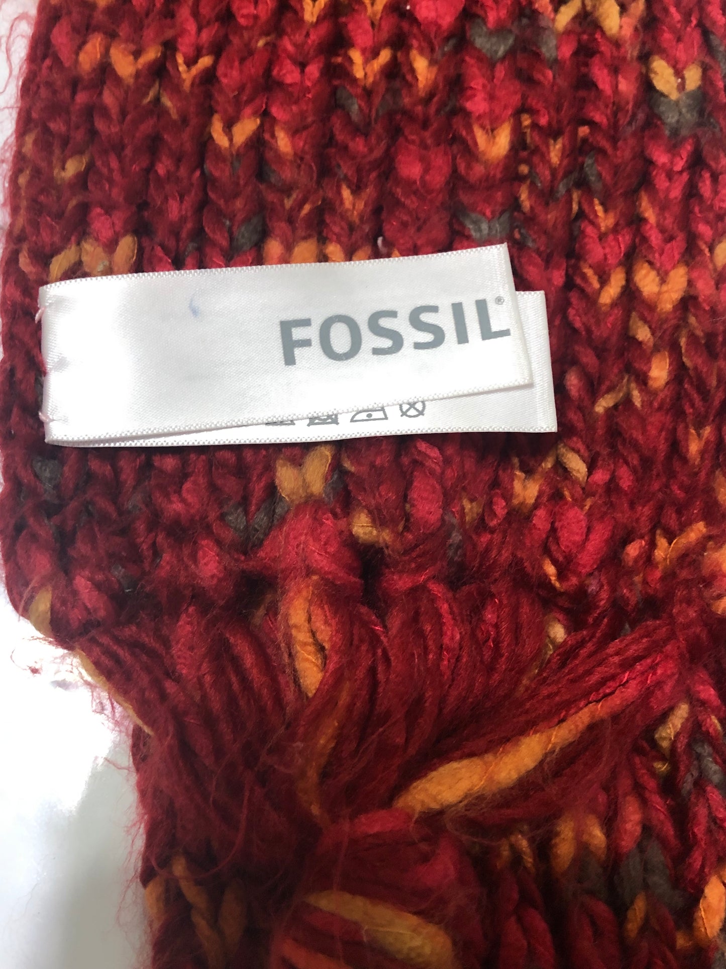 Fossil Scarf 94" Long x 5" wide - Burnt Orange colors