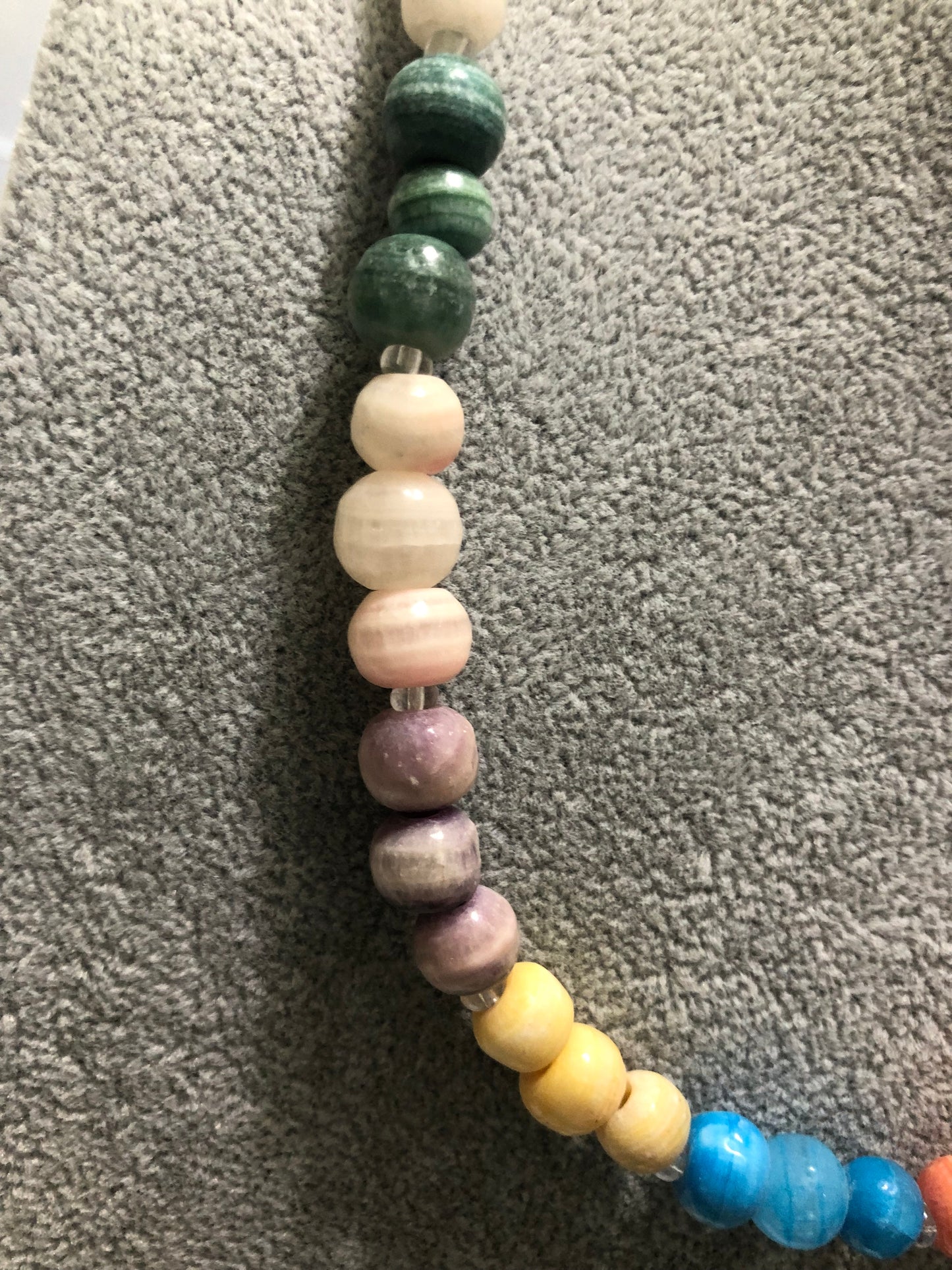 Painted Agate Bead Necklace - 32 inches