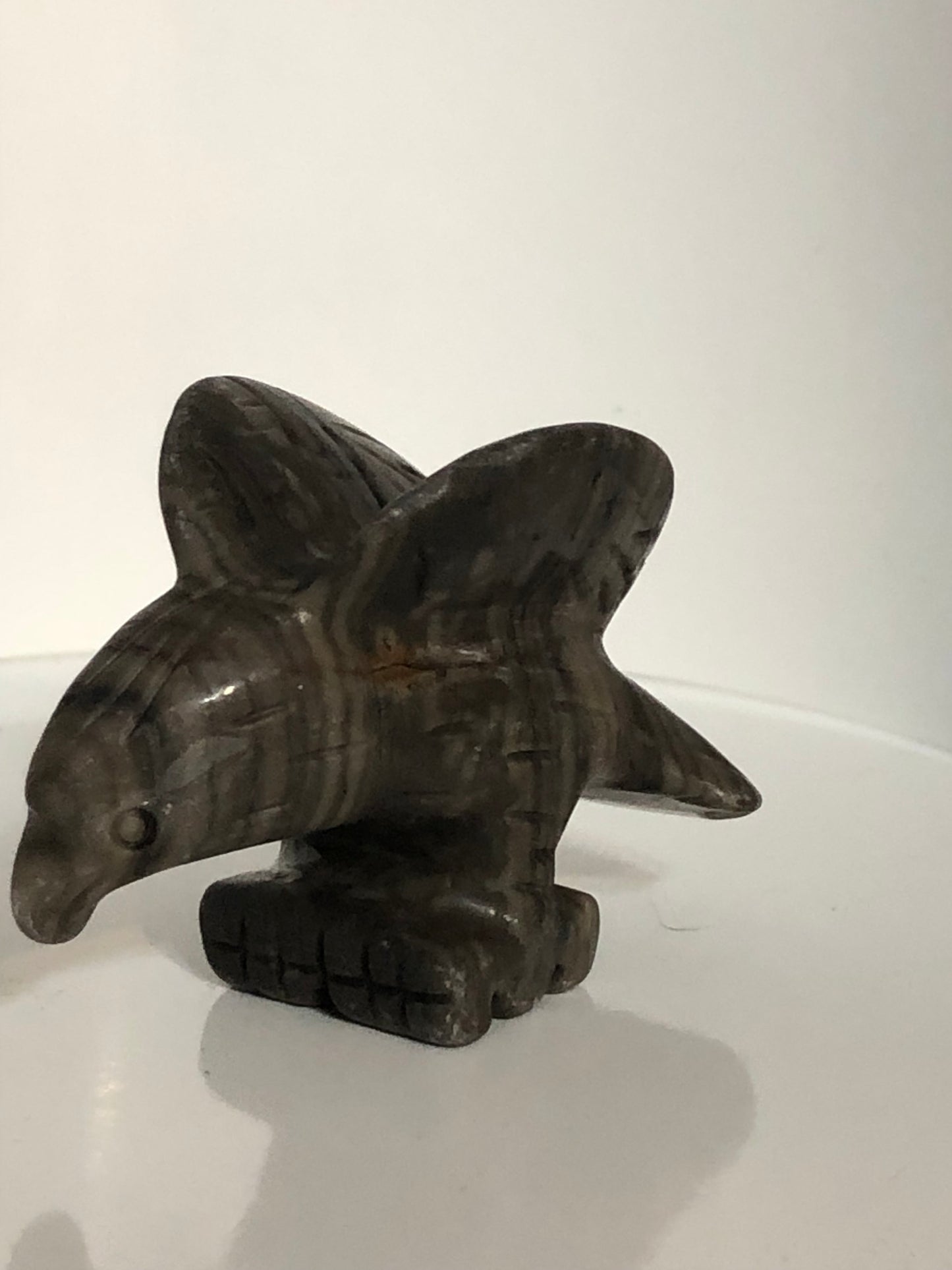 Hand Carved  Eagle Stone Totem