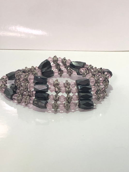 Magnetic Hematite Beaded Bracelet 21 in