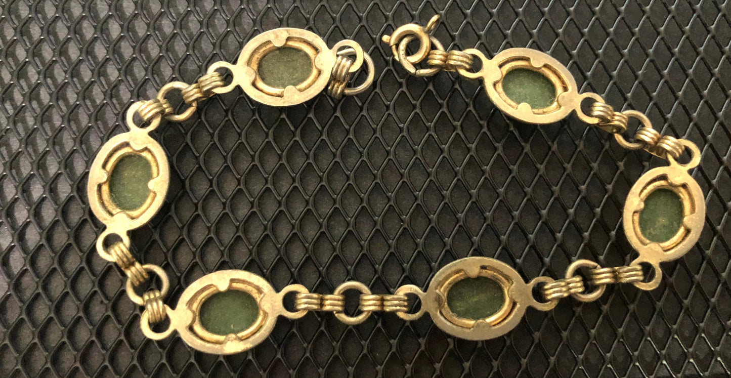 Gold and Malachite Bracelet