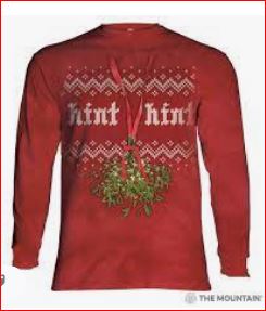 Christmas Hint Hint Mistletoe The Mountain Classic Long-Sleeve T-Shirt Size 2XL