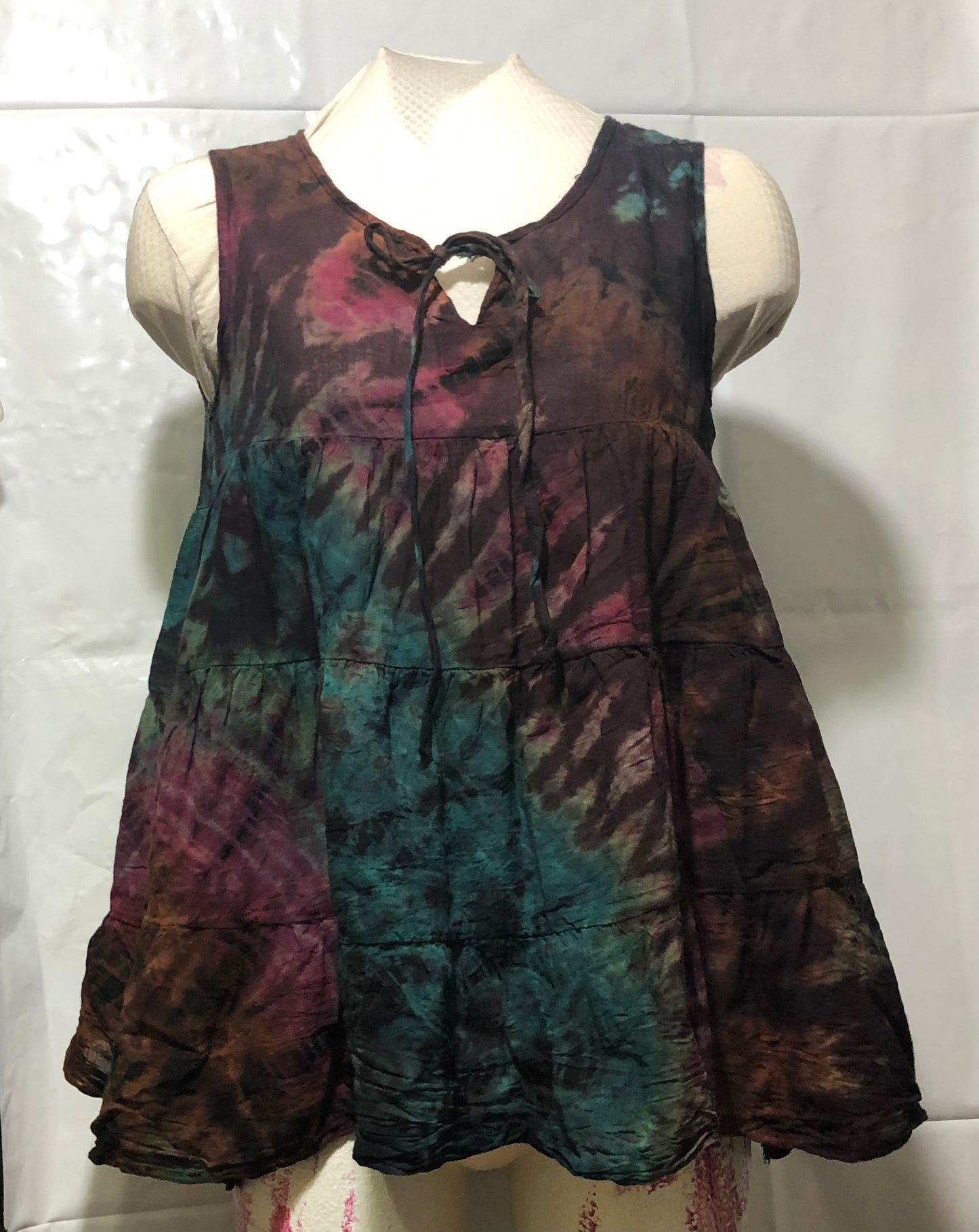 Mudmee Tie Dyed Top, Sleeveless 100% Rayon XL