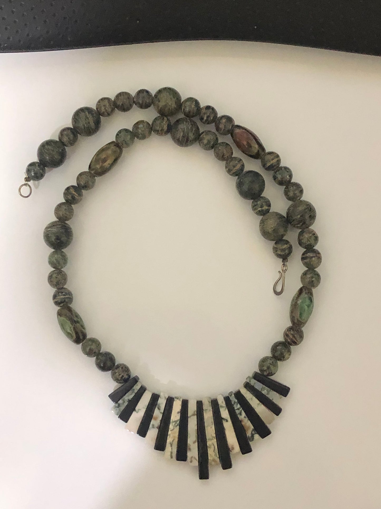 Jasper, Agate and Black Onyx 22” Necklace