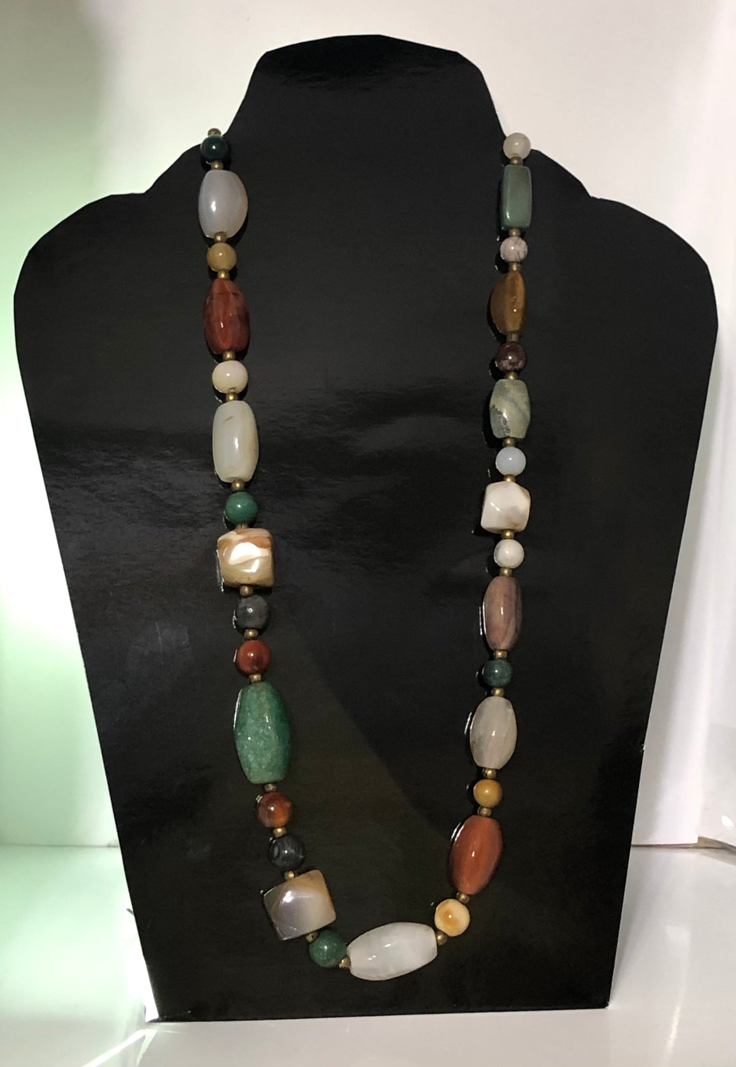 Multi Stone Various sizes and shapes Beaded Necklace