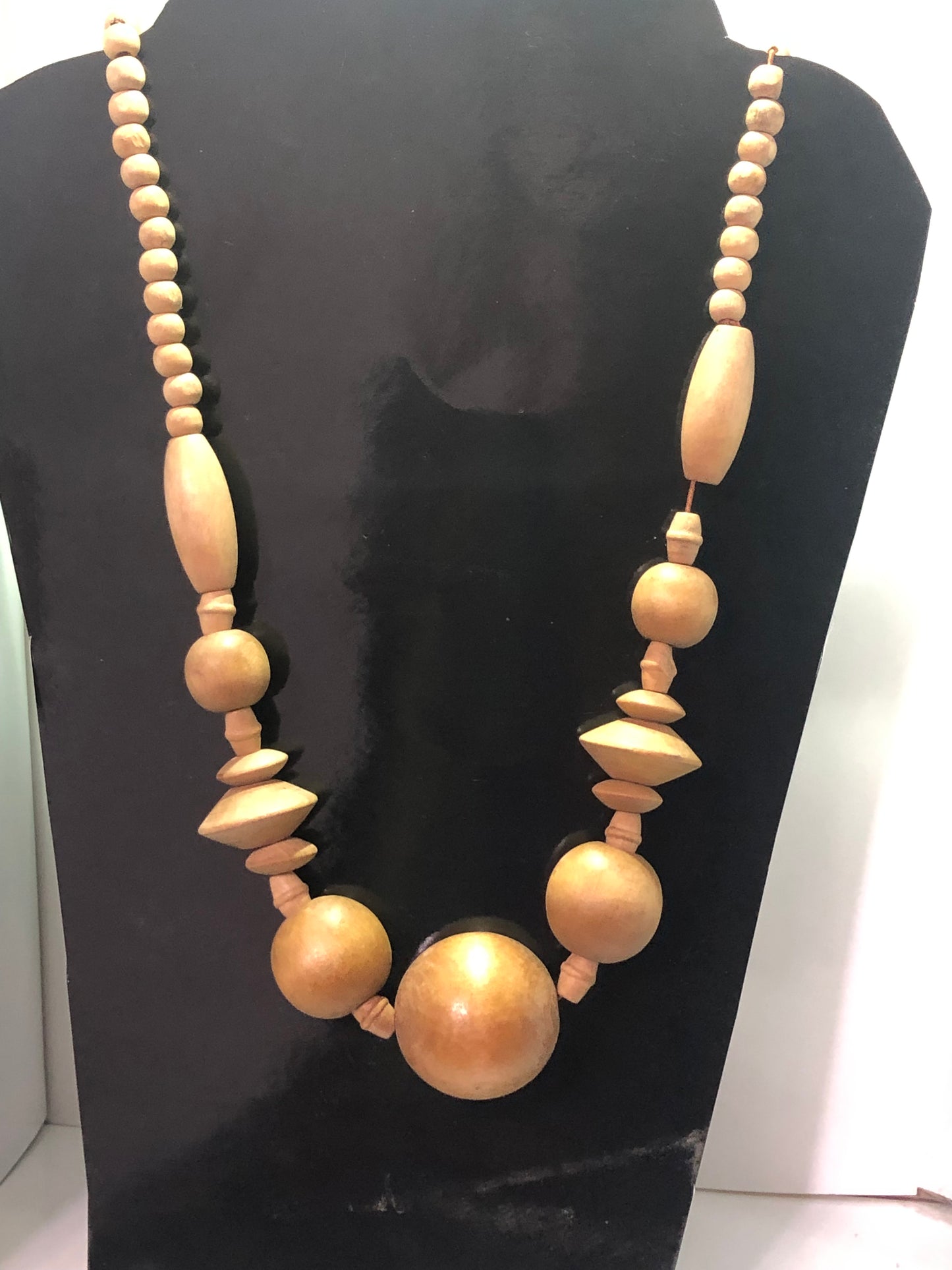 Wooden Beads Necklace 24"