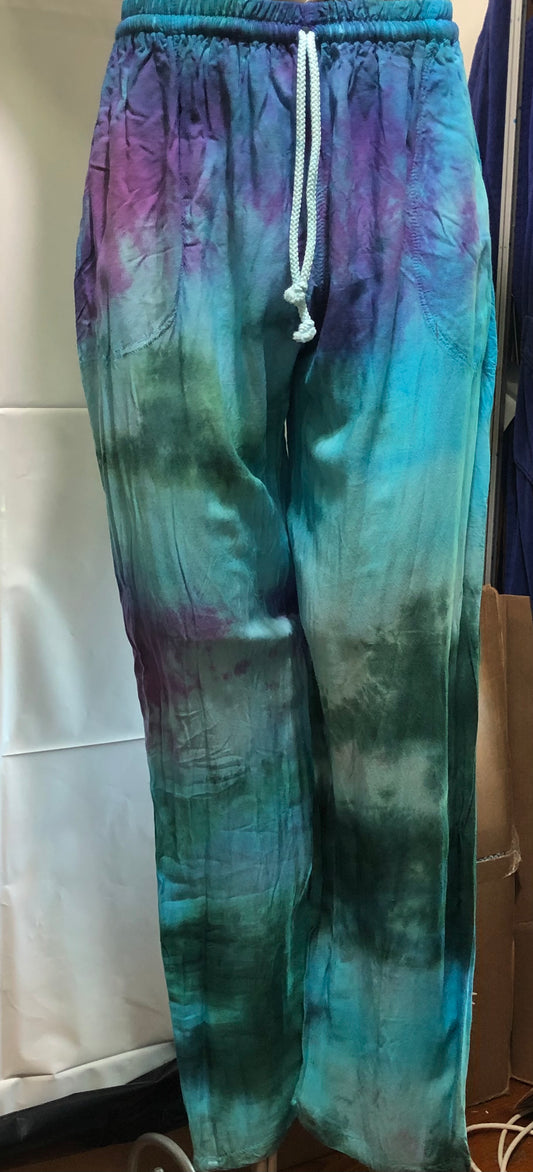 Pants Drawstring and Elastic Waist Tie Dyed