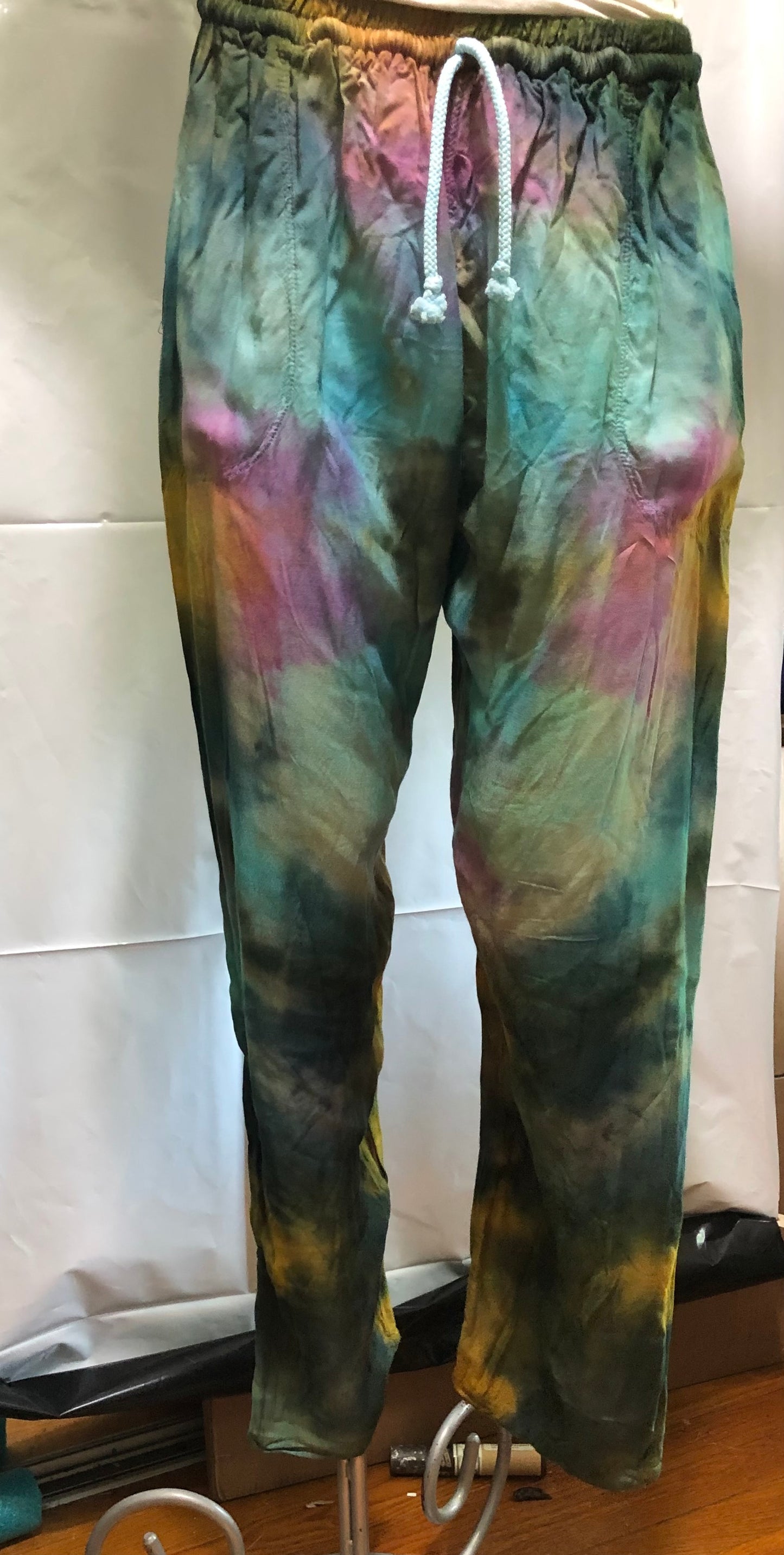 Pants Drawstring and Elastic Waist Tie Dyed