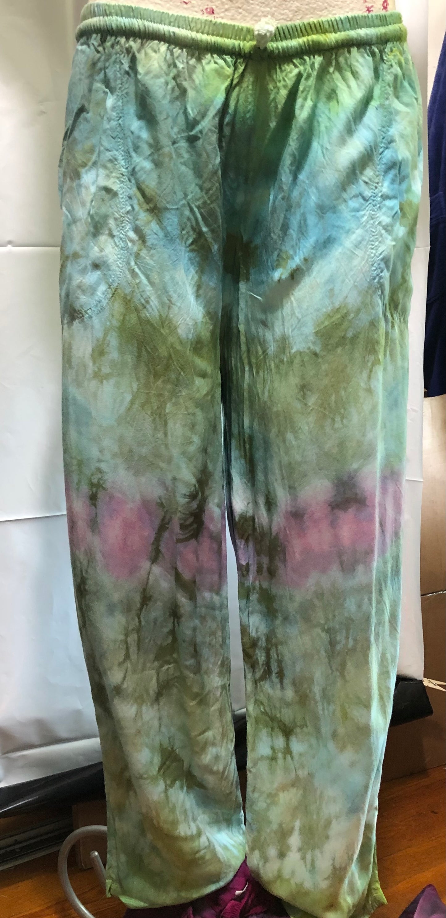 Pants Drawstring and Elastic Waist Tie Dyed