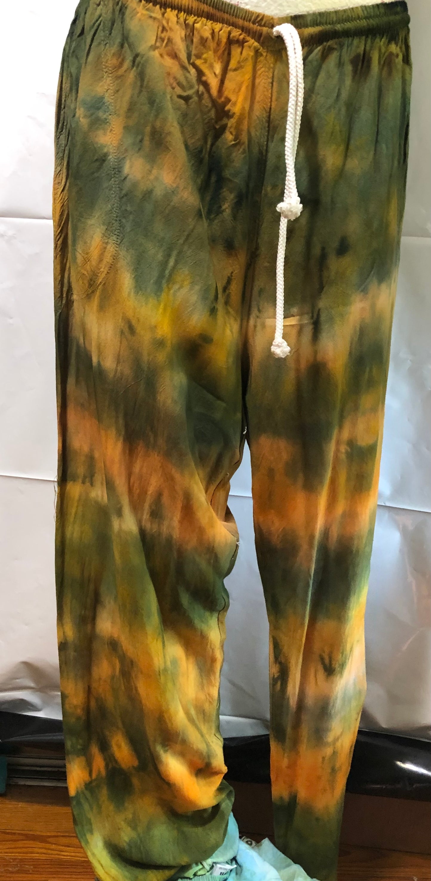 Pants Drawstring and Elastic Waist Tie Dyed