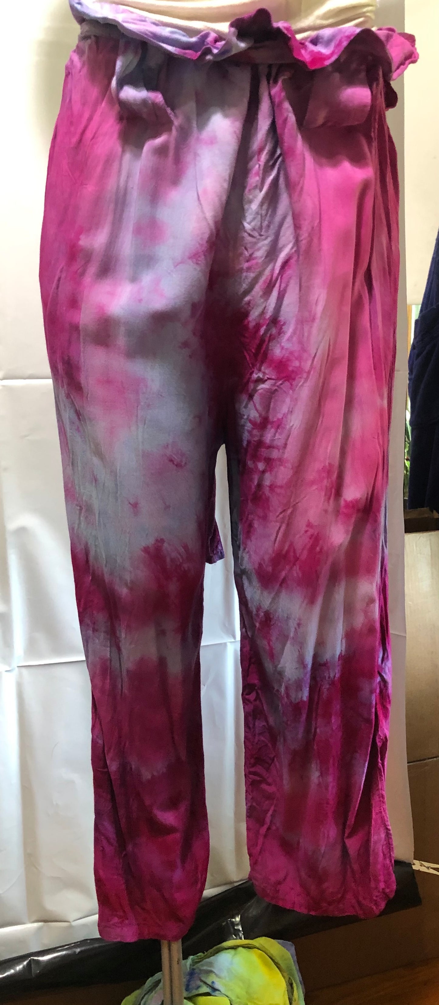 Pants Belted Waist with belt - Tie Dyed