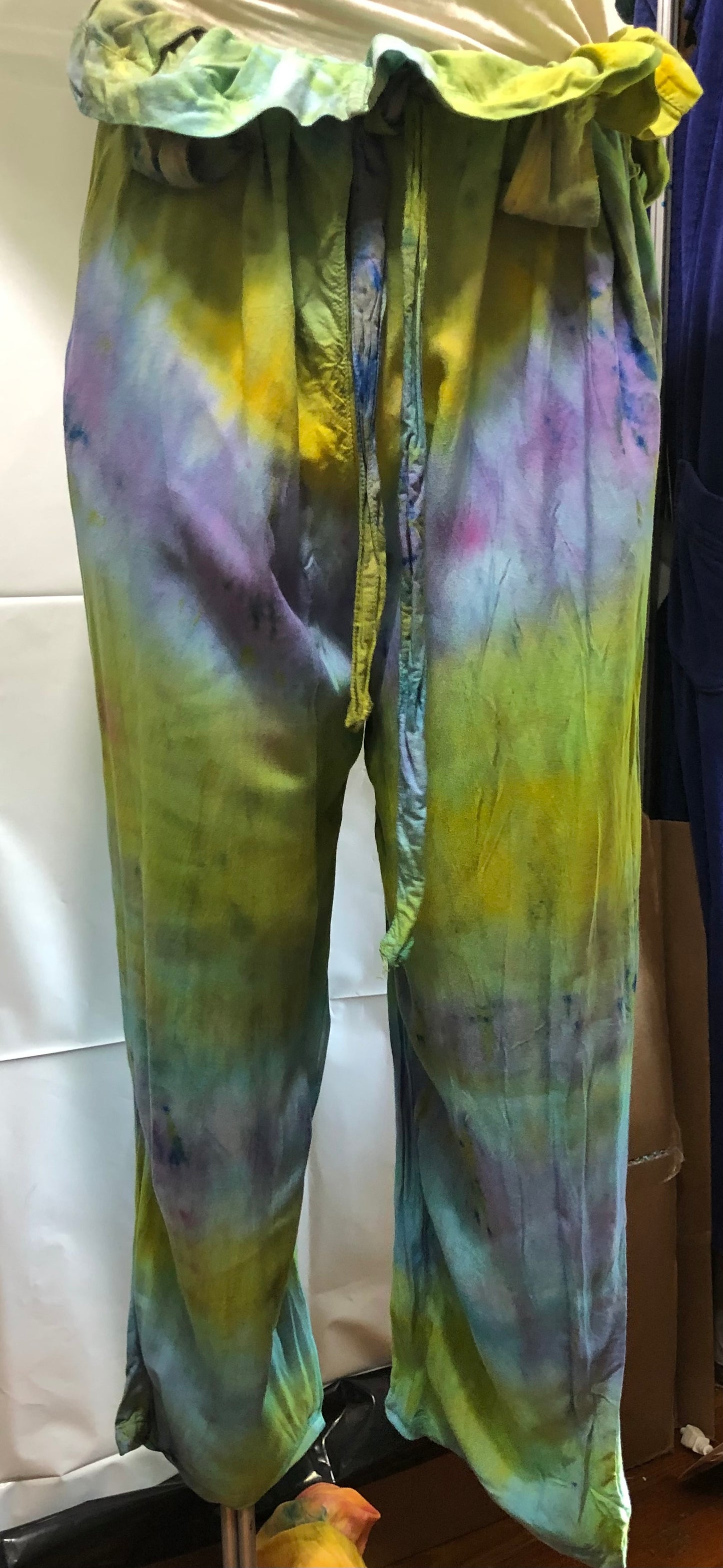 Pants Belted Waist with belt - Tie Dyed