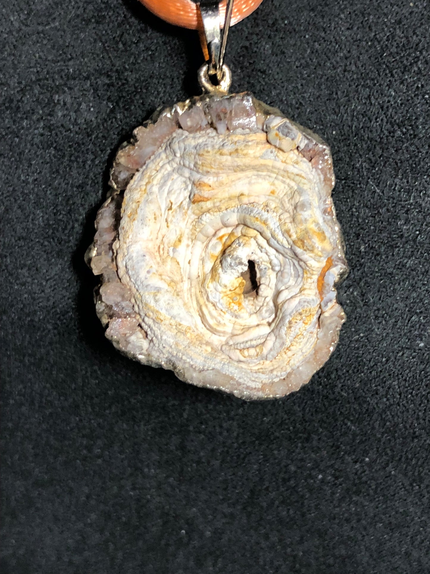 Quartz with Gold Decorations Pendant