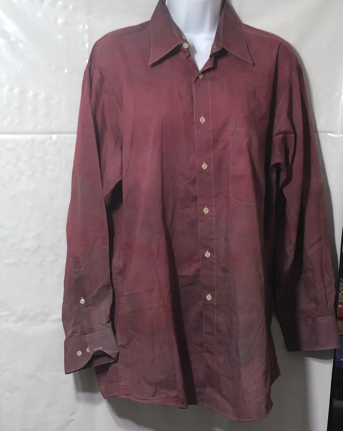 Upcycled Dress Shirt - Pierre Cardin Size 16" 32/33