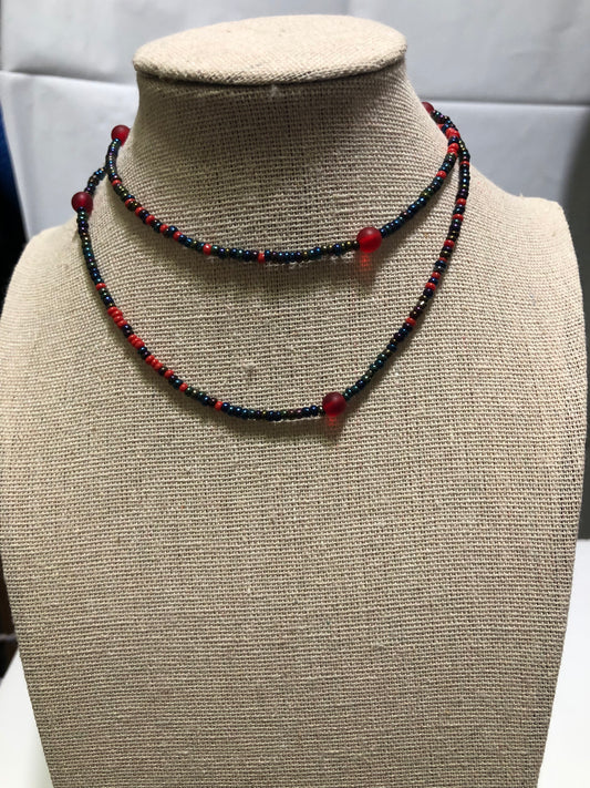 Multi-colored Beaded Necklace 22"