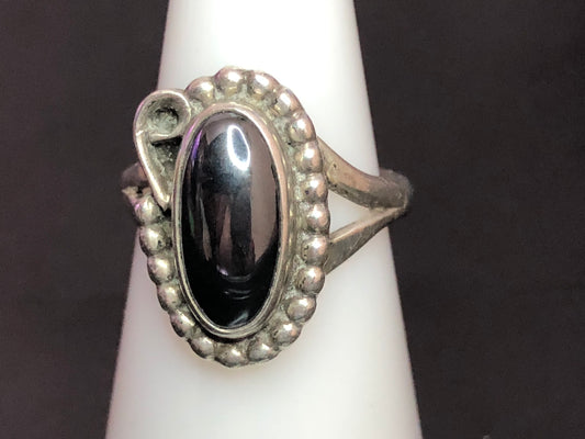 Silver and Hematite Ring