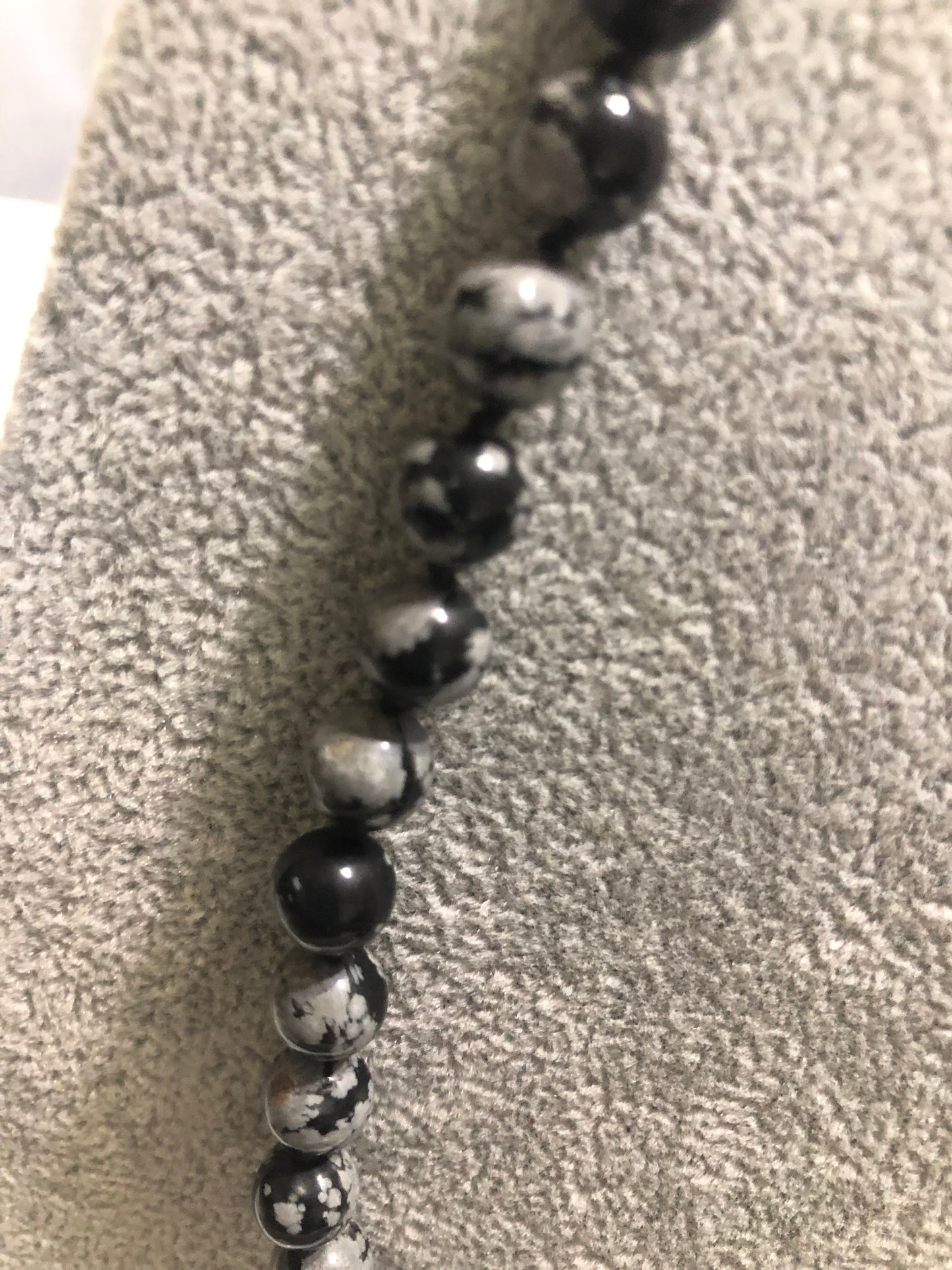 Snowflake Obsidian Beaded Necklace