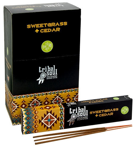 Tribal Soul - Sweetgrass + Cedar Incense - 15 Sticks Pack