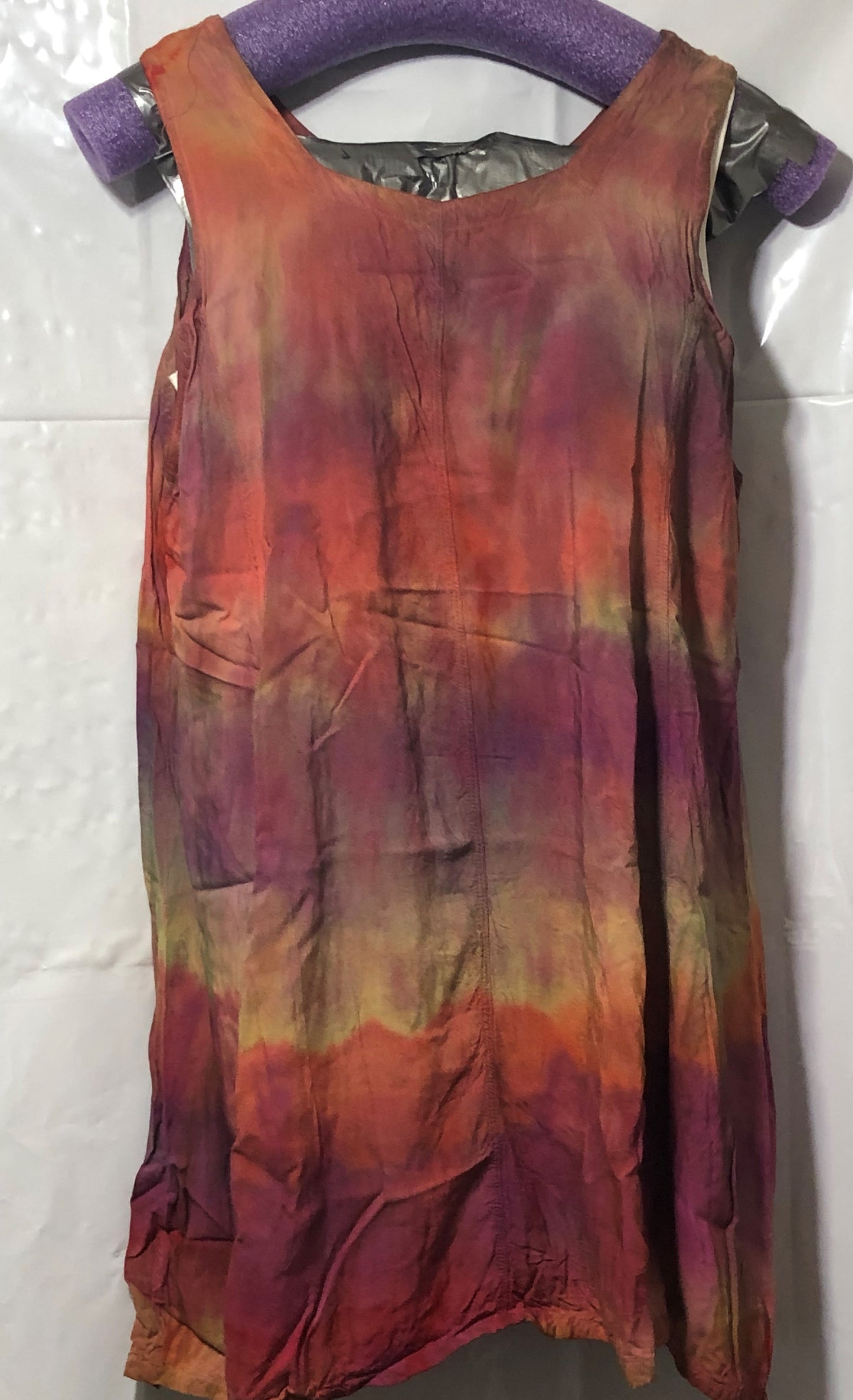 Rayon Tank Short Dress or Top with Ties in the back -  Tie Dyed - Hippie/Boho