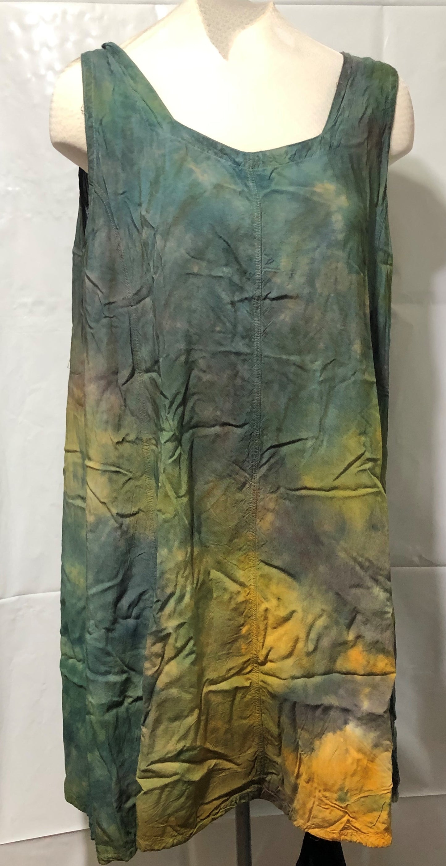 Rayon Tank Short Dress or Top with Ties in the back -  Tie Dyed - Hippie/Boho