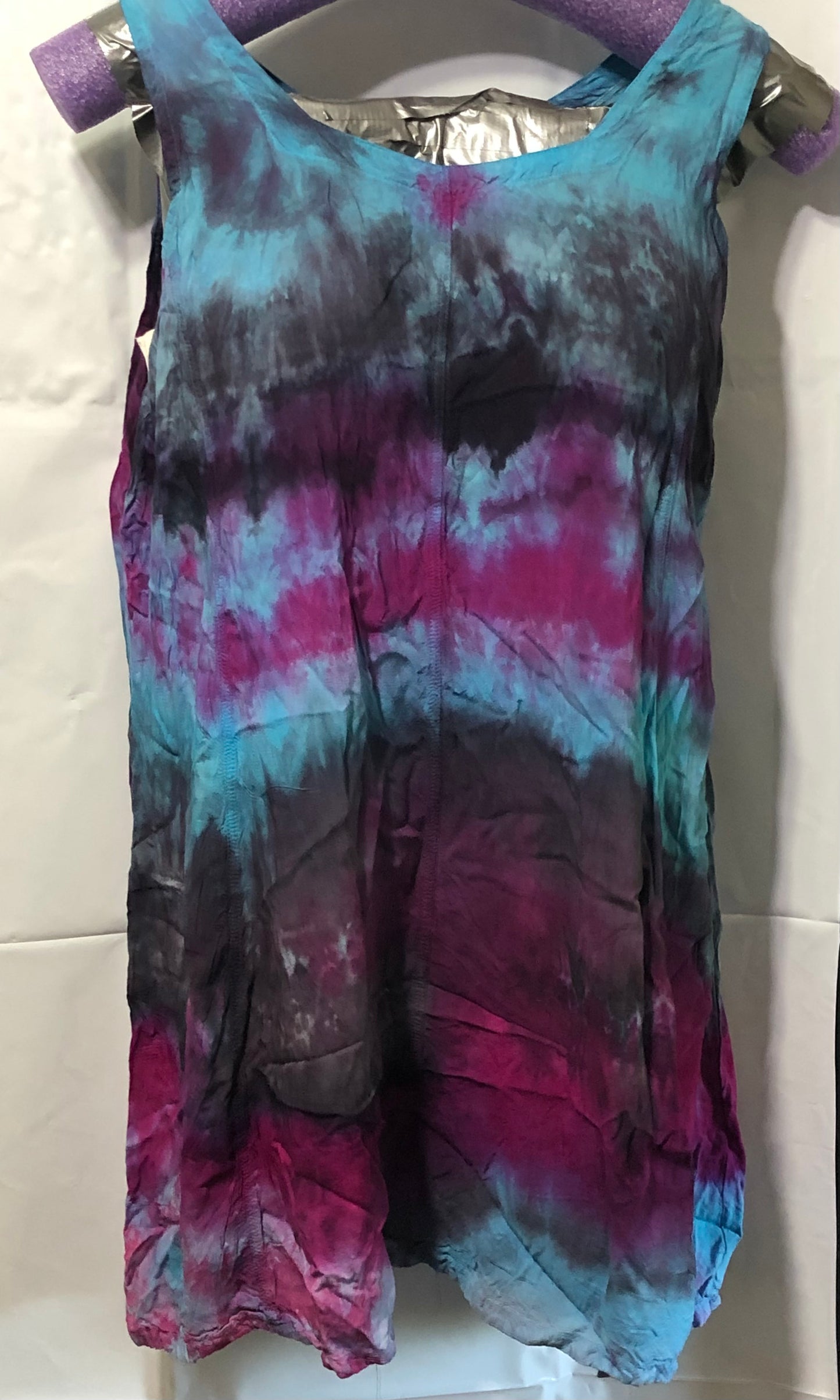 Rayon Tank Short Dress or Top with Ties in the back -  Tie Dyed - Hippie/Boho