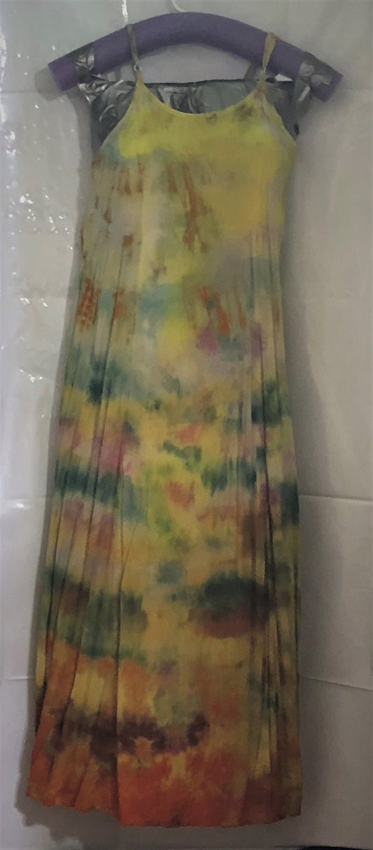 Tie Dyed Dress Spaghetti Straps, Empire Waist and Shirred in back