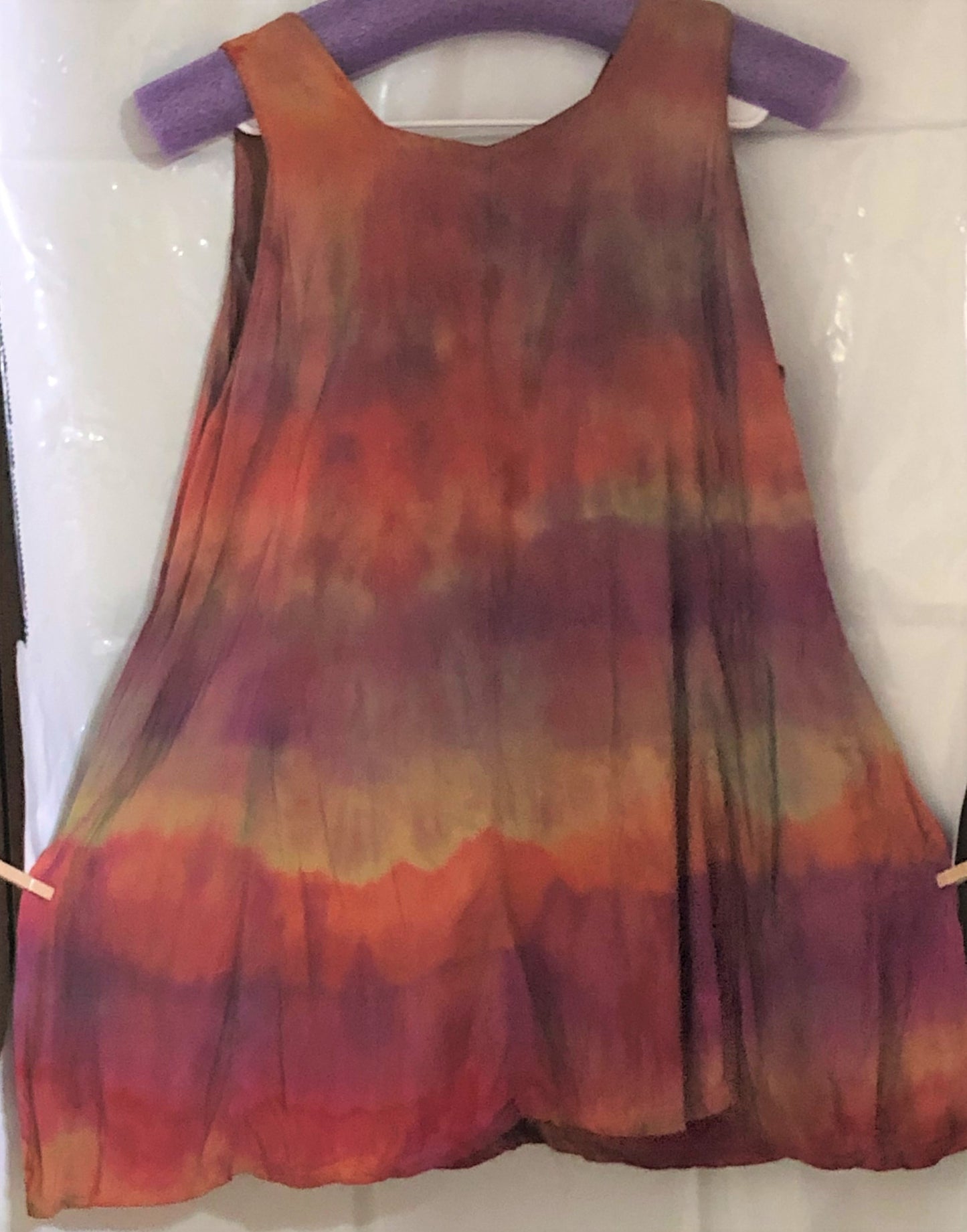 Rayon Tank Short Dress or Top with Ties in the back -  Tie Dyed - Hippie/Boho