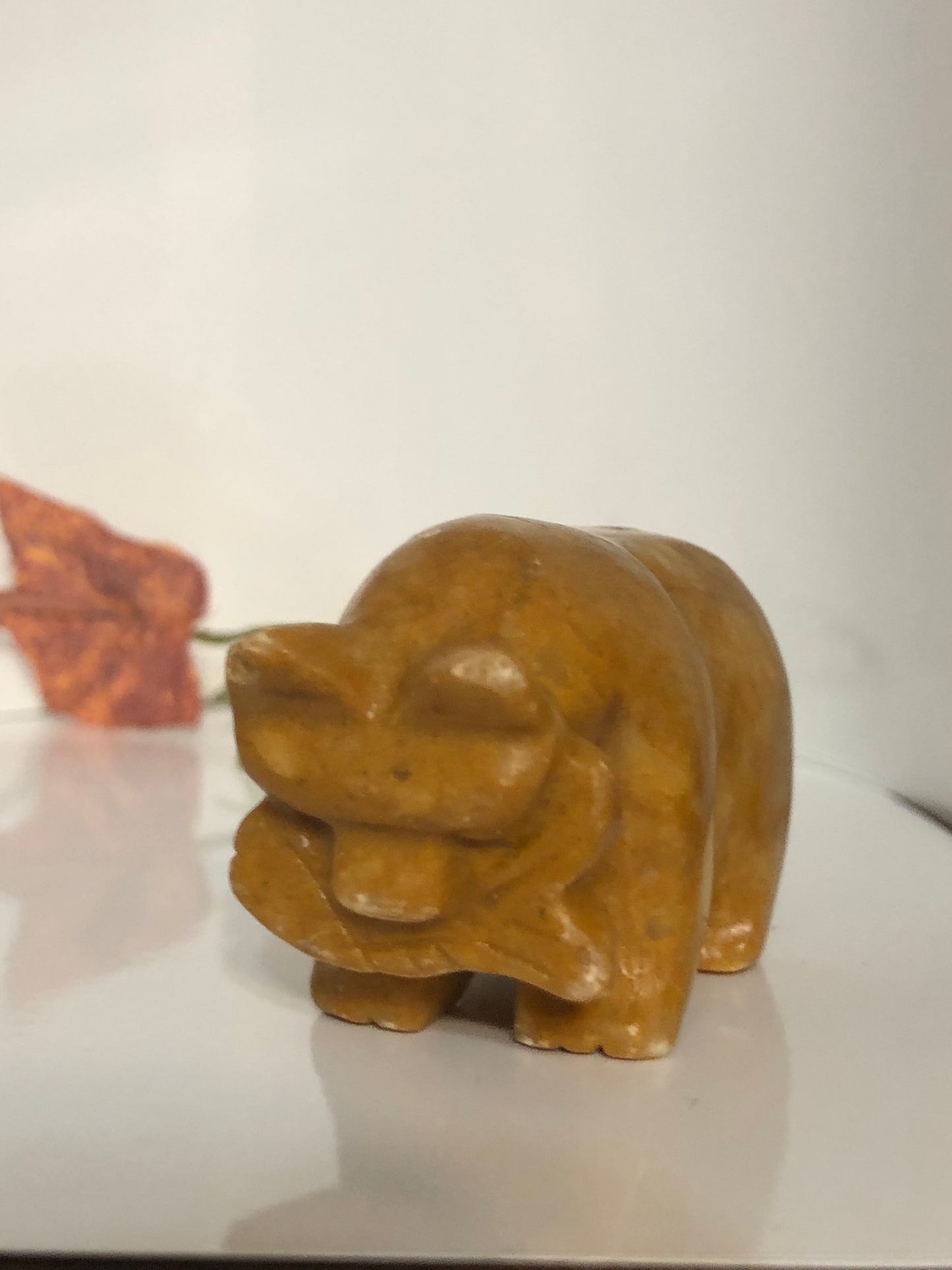 Hand Carved Yellow Jasper Bear Totem