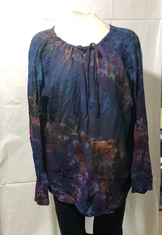 Rayon Top - Long sleeved - Tie Dyed Hippie/BOHO